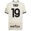 Camisola AC Milan Theo Hernandez 19 Equipamento Quarto 2023-24 Branca Manga Curta